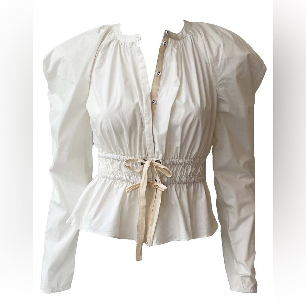 Ulla Johnson Cream Long Sleeve Edena Blouse size 12